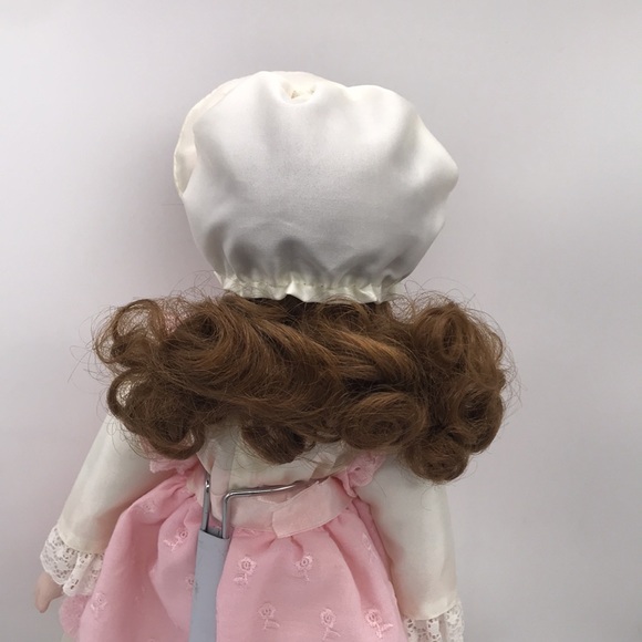 Vintage Porcelain Doll with Soft Body on Metal Stand 16” inches Tall approx - Picture 7 of 11